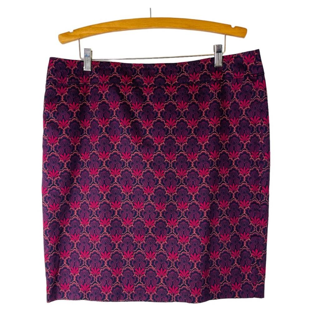 Loft purple pink floral pencil office preppy grunge midi skirt 16